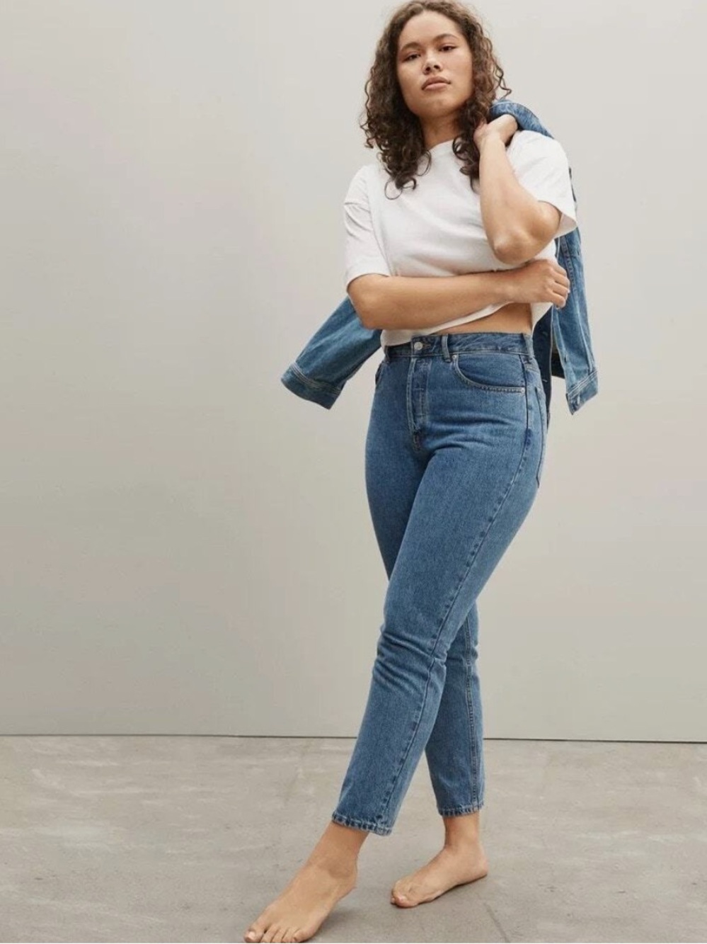 Everlane Curvy ’90s Cheeky Straight Jeans Northridge Wash Ankle Size 26